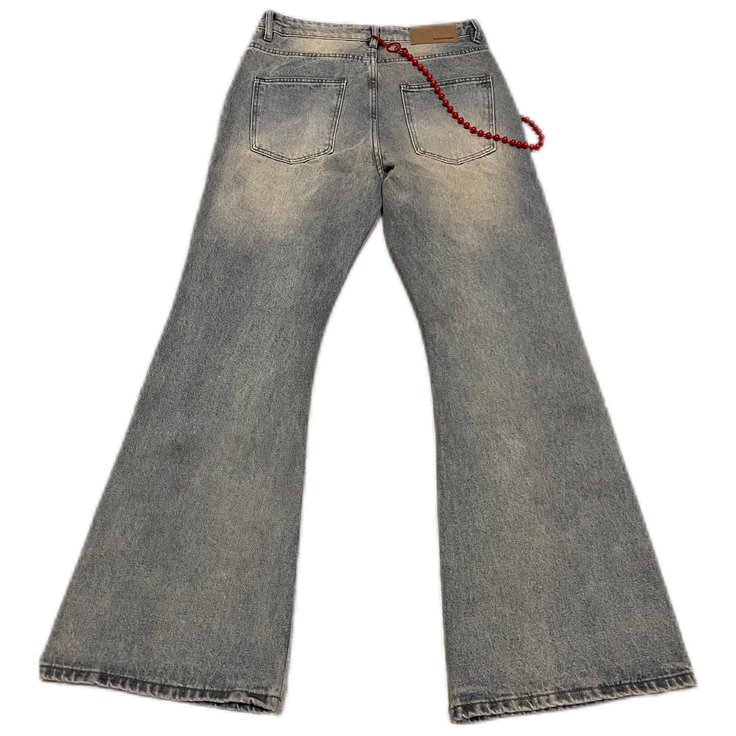 VINTAGE FLARED RED CHAIN JEANS