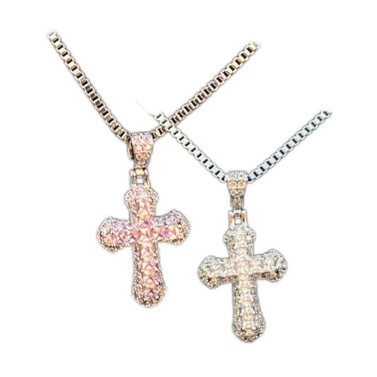S925 MINI DIAMOND CROSS PENDANT