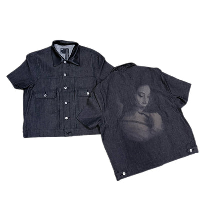 DIVA'S TEARS RAW DENIM SHORT-SLEEVE JACKET