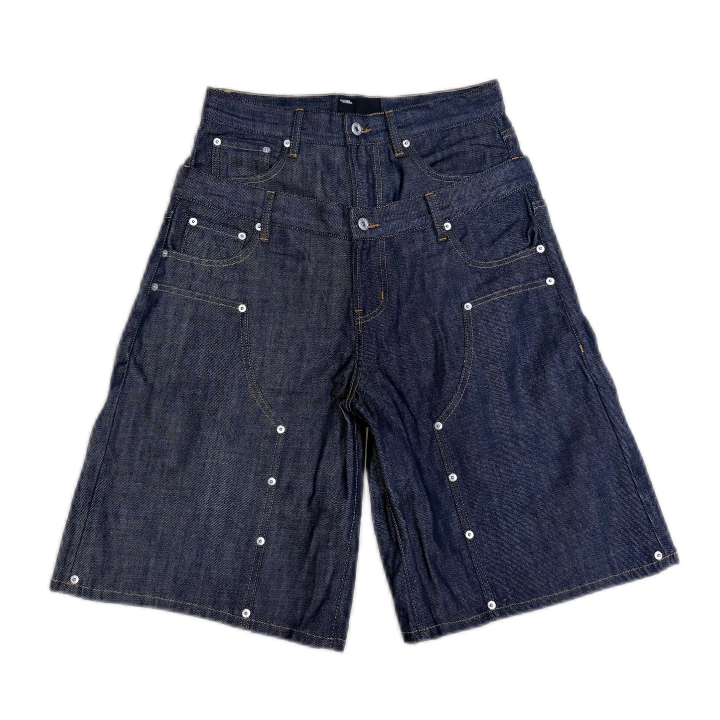 DOUBLE WAISTBAND RAW DENIM JORTS