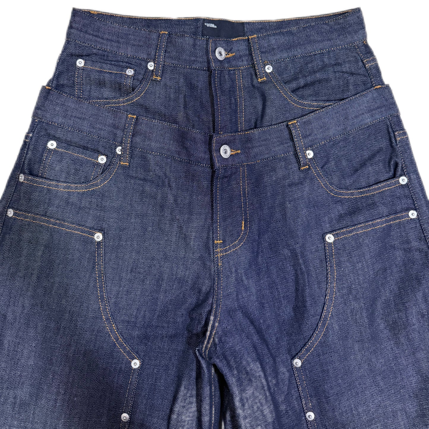 DOUBLE WAISTBAND RAW DENIM JORTS