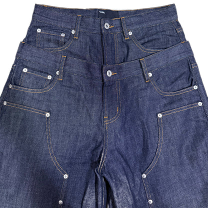 DOUBLE WAISTBAND RAW DENIM JORTS