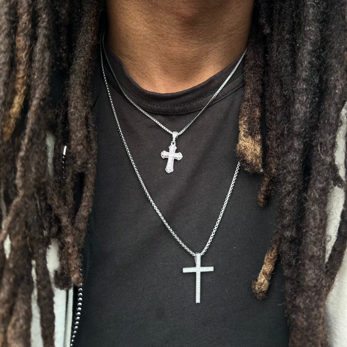 S925 MINI DIAMOND CROSS PENDANT