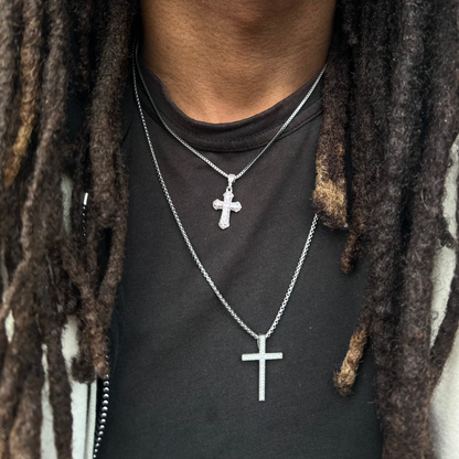 S925 MINI DIAMOND CROSS PENDANT