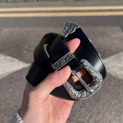 CARVED LEATHER BELT