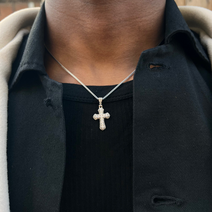 S925 MINI DIAMOND CROSS PENDANT