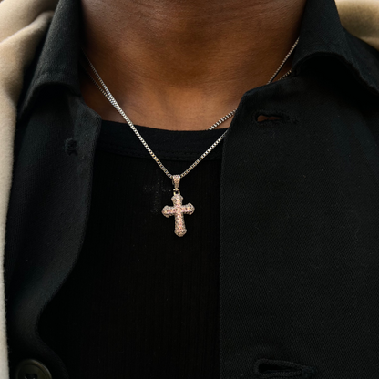 S925 MINI DIAMOND CROSS PENDANT