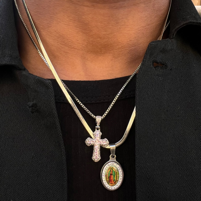 S925 MINI DIAMOND CROSS PENDANT