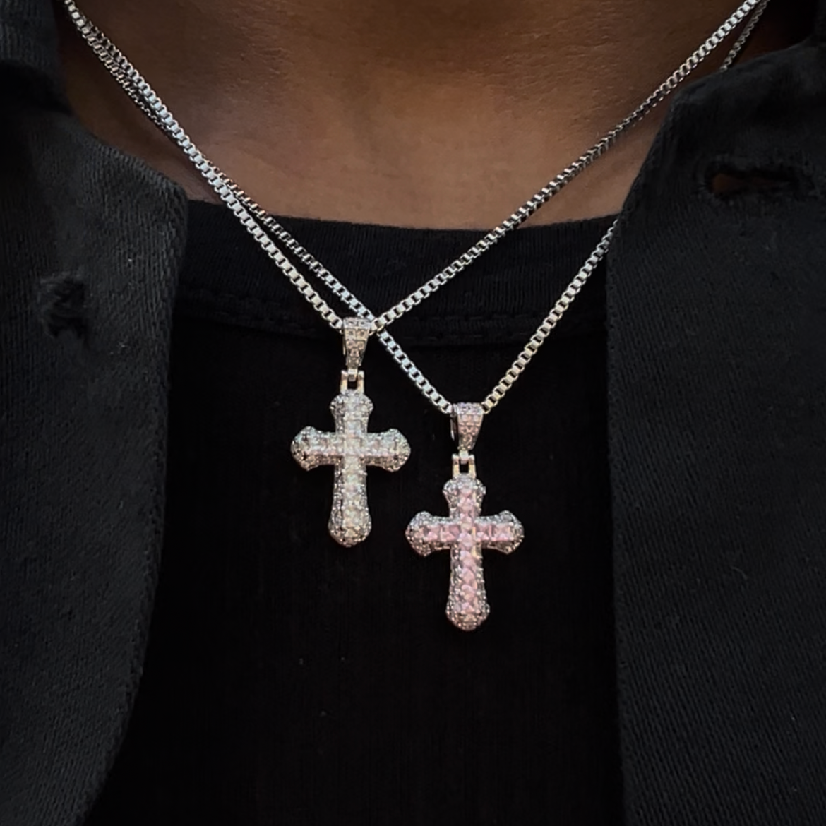 S925 MINI DIAMOND CROSS PENDANT
