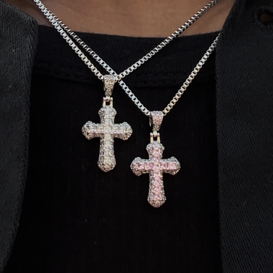 S925 MINI DIAMOND CROSS PENDANT