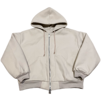 Z-II BEIGE ZIP-UP HOODIE