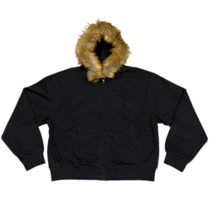 FUR ZIP-UP HOODIE