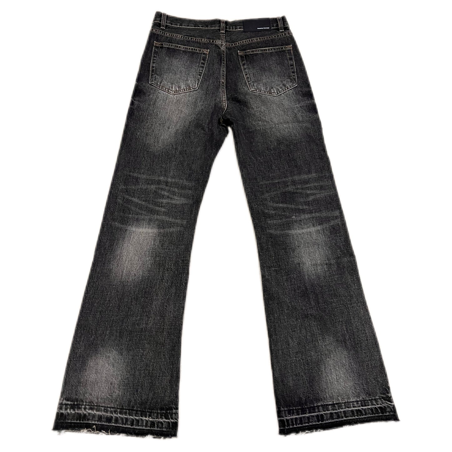 WASHED FLARED RAW-EDGE JEANS