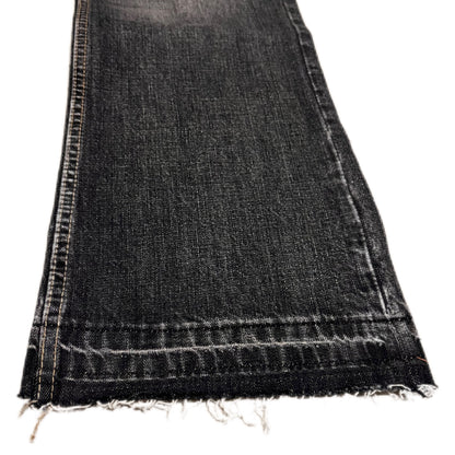 WASHED FLARED RAW-EDGE JEANS
